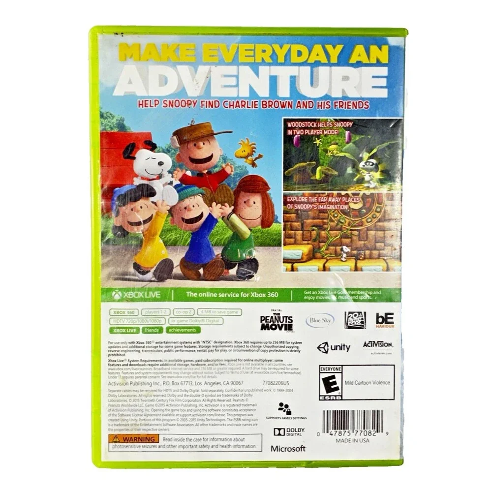 Peanuts Movie Snoopy's Grand Adventure Microsoft Xbox 360 Activision 2015 Tested